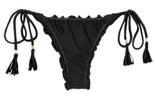 Load image into Gallery viewer, Product Front: Rio De Sol Bas Bottom Shimmer-Black Frufru-Fio
