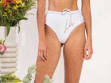 Load image into Gallery viewer, Image 09: Rio De Sol Bas Bottom Shimmer-White Belted-High-Waist

