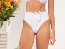 Load image into Gallery viewer, Image 13: Rio De Sol Bas Bottom Shimmer-White Belted-High-Waist
