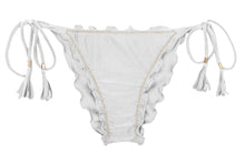 Load image into Gallery viewer, Product Front: Rio De Sol Bas Bottom Shimmer-White Frufru
