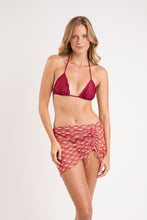 Load image into Gallery viewer, Model Front: Rio De Sol Jupe De Page Floral-Scales Mini Skirt Ruched
