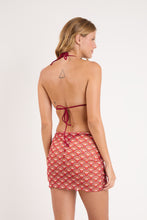 Load image into Gallery viewer, Model Back: Rio De Sol Jupe De Page Floral-Scales Mini Skirt Ruched
