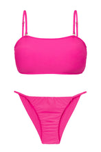 Load image into Gallery viewer, Product Front: Rio De Sol Ensemble Set Amaranto Bandeau-Reto Cheeky-Fixa
