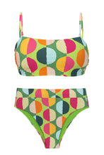 Load image into Gallery viewer, Product Front: Rio De Sol Ensemble Set Garden-City Bandeau-Reto Hotpant-Cos
