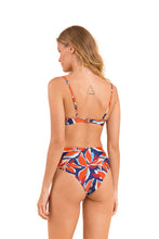 Load image into Gallery viewer, Model Back: Rio De Sol Ensemble Set Leaves Bandeau-Joy Hotpants
