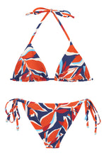 Load image into Gallery viewer, Product Front: Rio De Sol Ensemble Set Leaves Tri-Inv Cheeky-Tie
