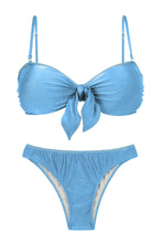 Load image into Gallery viewer, Product Front: Rio De Sol Ensemble Set Shimmer-Baltic-Sea Bandeau-Knot Essential
