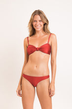 Load image into Gallery viewer, Model Front: Rio De Sol Ensemble Set Shimmer-Liquor Bandeau-Joy Essential
