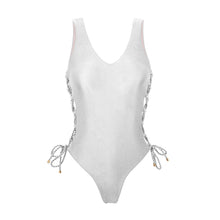 Load image into Gallery viewer, Product Front: Rio De Sol Une Pièce Shimmer-White Zoe
