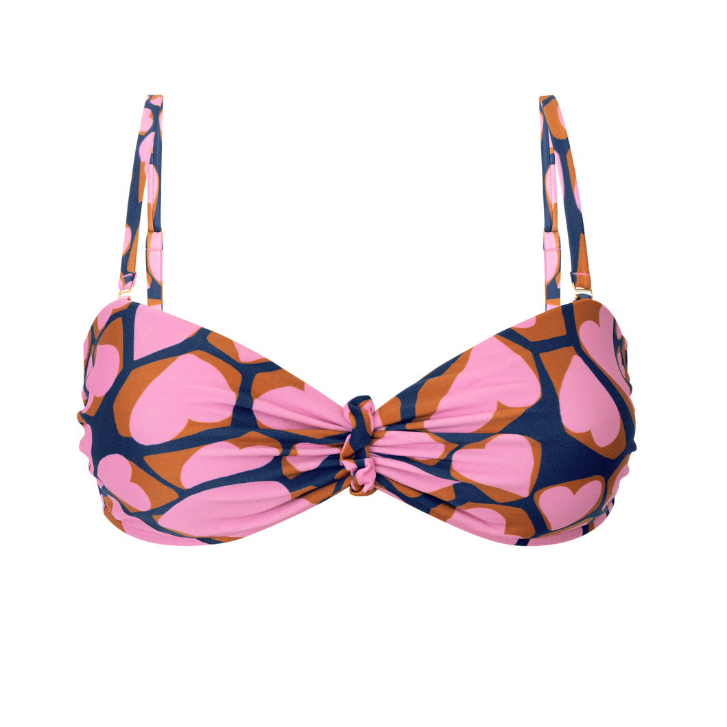 Product Front: Rio De Sol Haut Top Amore-Pink Bandeau-Crispy