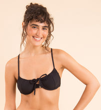 Load image into Gallery viewer, Image 08: Rio De Sol Haut Top Dots-Black Balconet-Tie
