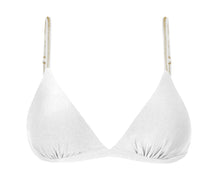 Load image into Gallery viewer, Product Front: Rio De Sol Haut Top Shimmer-White Tri-Fixo
