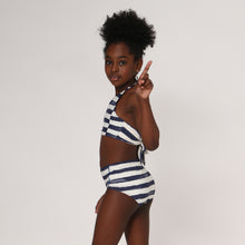 Load image into Gallery viewer, Model Back: Uv Line Deux Pièces Fille Bikini Set Listras Upf50+
