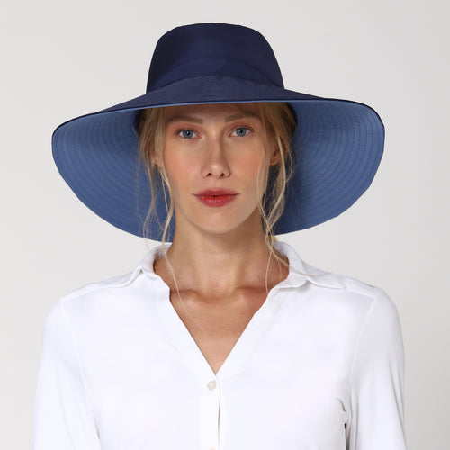 Model Front: Uv Line Chapeau Souple/Capeline San Diego Marinho Oceano Upf50+