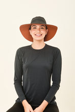 Load image into Gallery viewer, Image 04: Uv Line Chapeau Souple/Capeline San Diego Preto Caramelo Upf50+
