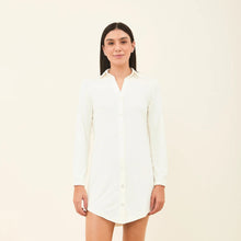 Load image into Gallery viewer, Model Front: Uv Line Vêtement De Plage Shirtdress Copenhagen Offwhite Upf50+
