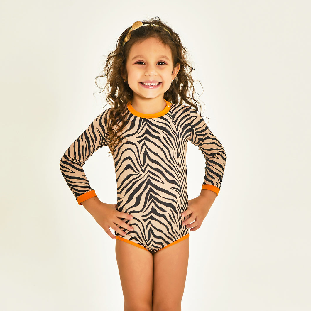 Model Front: Uv Line Maillot De Bain Bébé Swimsuit Baby Zebra Upf50+