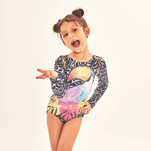 Model Front: Uv Line Une Pièce Fille Swimsuit Girl Tucano Upf50+