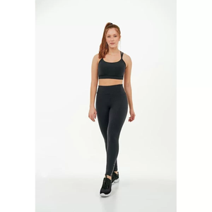 Supplex Ziper Barra Preto Leggings