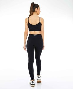 Unique Recortes Preto Leggings