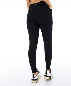 Unique Recortes Preto Leggings