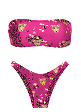 Load image into Gallery viewer, Set Roar-Pink Bandeau-Reto High-Leg
