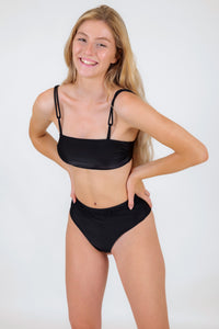 Set Shimmer-Black Bandeau-Reto Hotpants