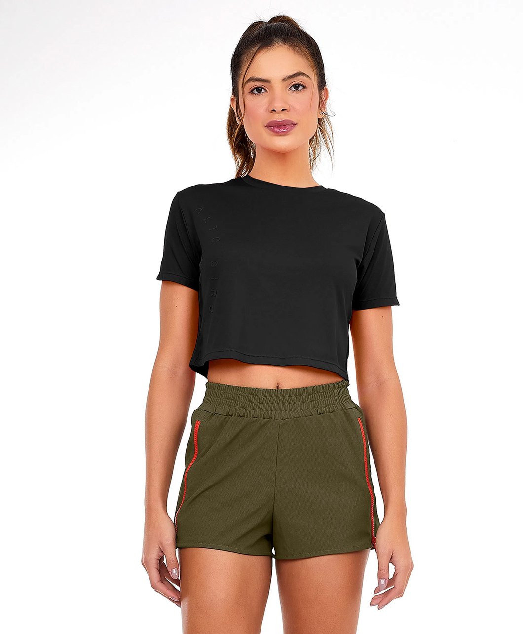 Skin Fit Cropped 1983 Preto T-Shirt