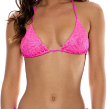 Load image into Gallery viewer, Top Wavy Ruched Bella Metallic Hot Pink
